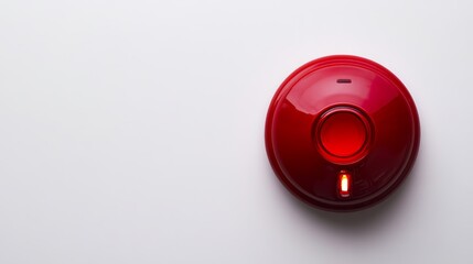 Fire Alarm Ringing on Clean Background with Alert Indicator