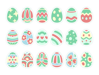 Set of isolated easter egg designs