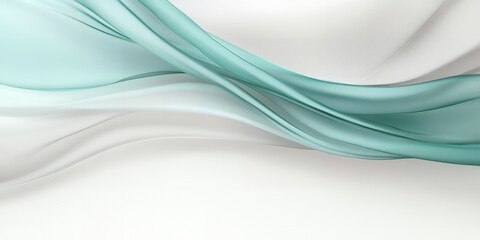 Abstract Teal and White Flowing Fabric Waves Elegant Draped Texture Background