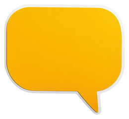 Naklejka premium Yellow Speech Bubble on Transparent Background