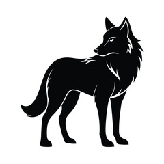 Fototapeta premium Wolf icon logo black silhouette vector illustration