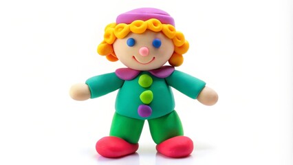 Play-Doh Clown Figurine on White Background