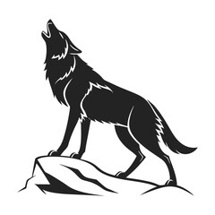 Fototapeta premium Wolf icon logo black silhouette vector illustration