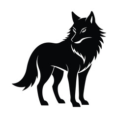 Obraz premium Wolf icon logo black silhouette vector illustration