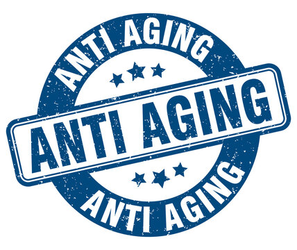 anti aging stamp. anti aging label. round grunge sign