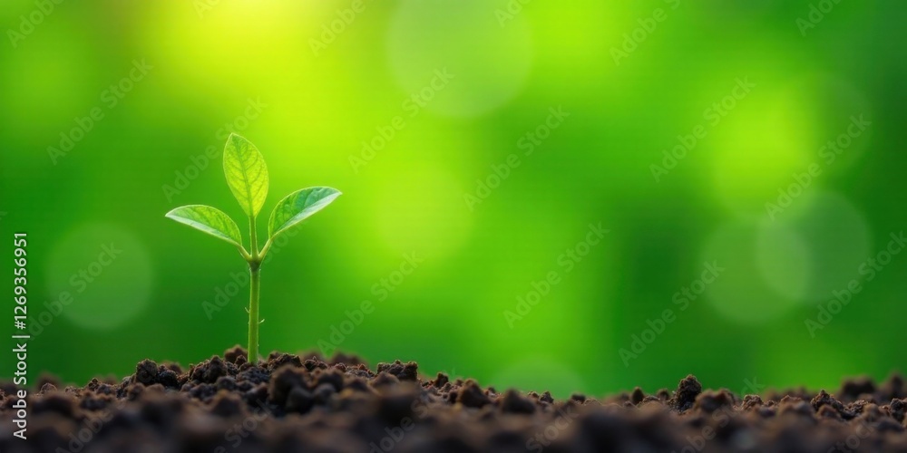 Aufkleber a tiny sprout emerges, reaching towards the sunlight, a symbol of growth and new beginnings in a lus