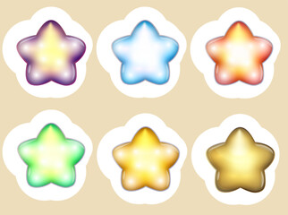 Charming Stars - Adorable Cartoon Vector