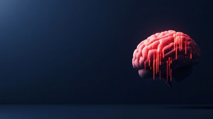 Digital brain with data visualization