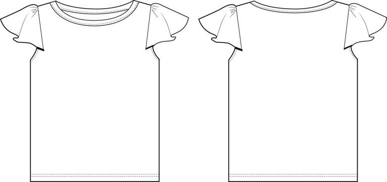 Girls Flutter sleeve T-shirt Flats ketch