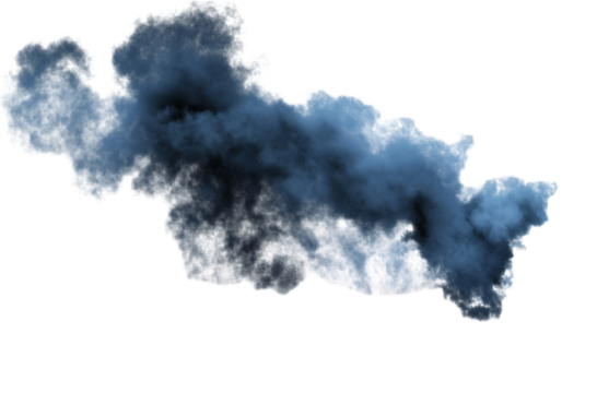 Smoke, blue color, vector illustration, white background, transparent PNG