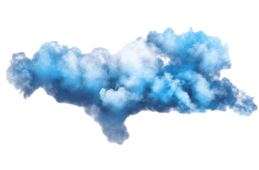 Smoke, blue color, vector illustration, white background, transparent PNG
