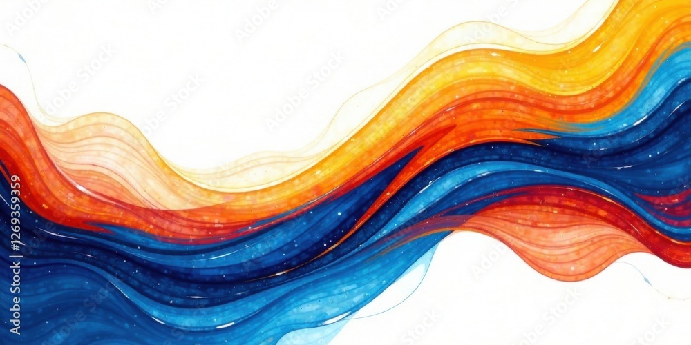 Aufkleber abstract flowing hues a symphony of warm and cool colors in a dynamic composition