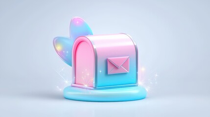 A 3D icon of a mail box with a contemporary gradient finish, isolated on a white background. The design conveys a sense of professionalism and clarity.