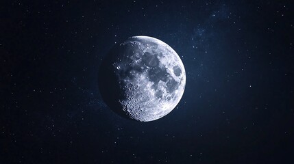 Fototapeta premium Full Moon in Starry Night Sky