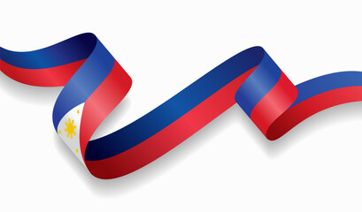 Philippines flag wavy abstract background. Vector illustration.