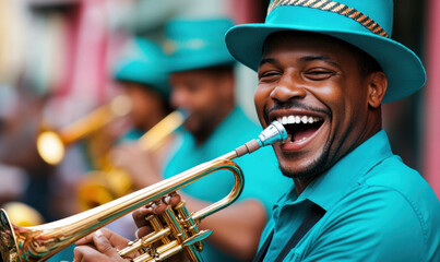 Obraz premium Lively Jazz Band Performing