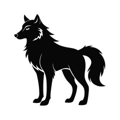 Fototapeta premium Wolf icon logo black silhouette vector illustration