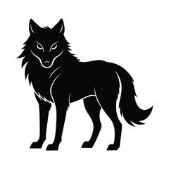 Obraz premium Wolf icon logo black silhouette vector illustration