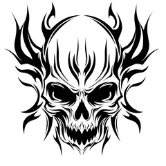 Tribal tattoo head skull