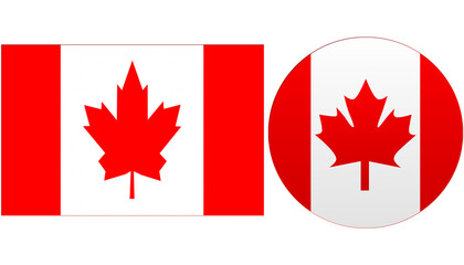Canada National Flag. Official Flag of Canadian consists of a red field with a white square at its center in the ratio.