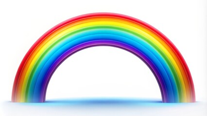 Colorful Rainbow Arch on White Background