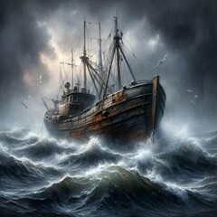 Obraz premium ship in the sea