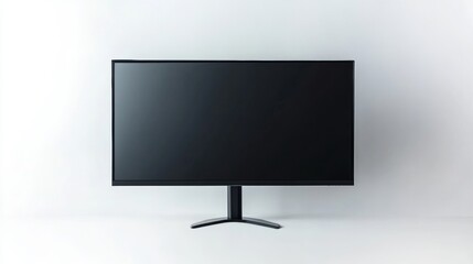 Monitor on a Minimalist White Background with Ample Copy Space