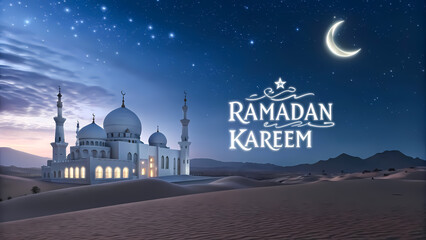 Timeless Mosque: Ramadan Kareem in the Desert Night