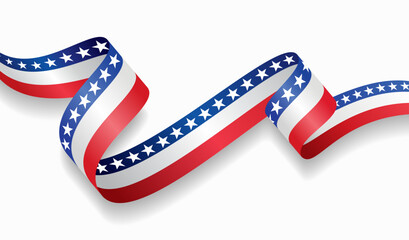 American flag wavy abstract background. Vector illustration. © Khvost