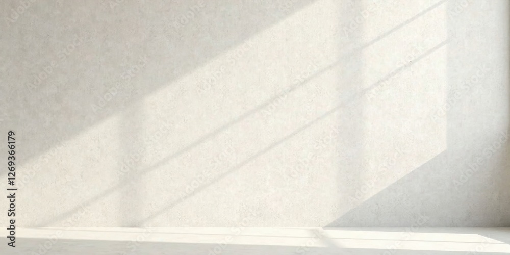 Aufkleber sunlight illuminates a simple room with a textured wall and minimalist floor