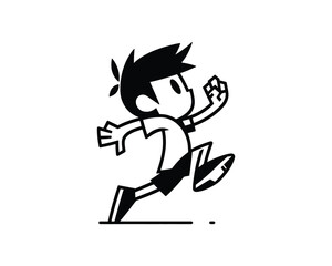 cartoon boy running