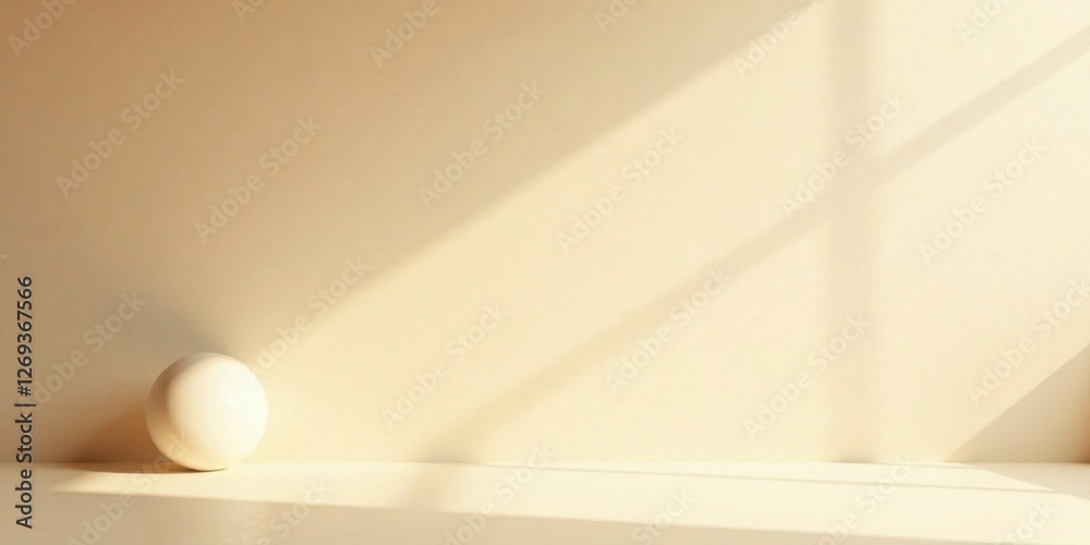 Aufkleber Serene Minimalist Scene A Single Orb Resting on a Pale Surface Bathed in Warm Sunlight