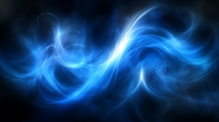 Abstract Blue Swirling Energy Waves Design