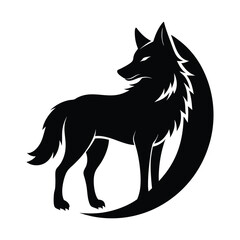 Fototapeta premium Wolf icon logo black silhouette vector illustration