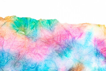 Textured Tissue Tie-Dye Watercolour Rainbow Paint Background