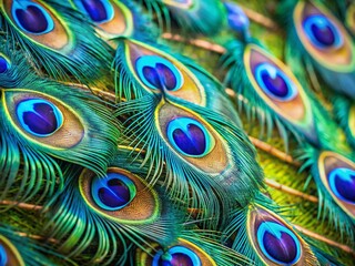 Vivid Peacock Feathers Close-Up: Jewel-toned Plumage Detail