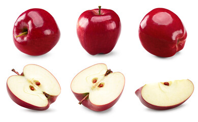 red apples isolated on white background. clipping path