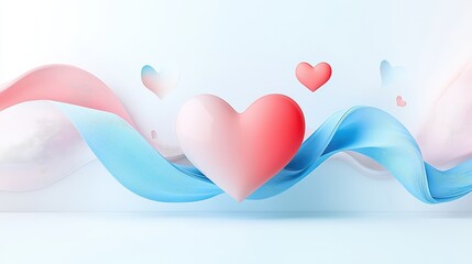 A sleek 3D heart icon with a soft gradient effect, symbolizing medical care and health. The design is clean and modern, placed against a pure white backdrop, ideal for healthcare applications.