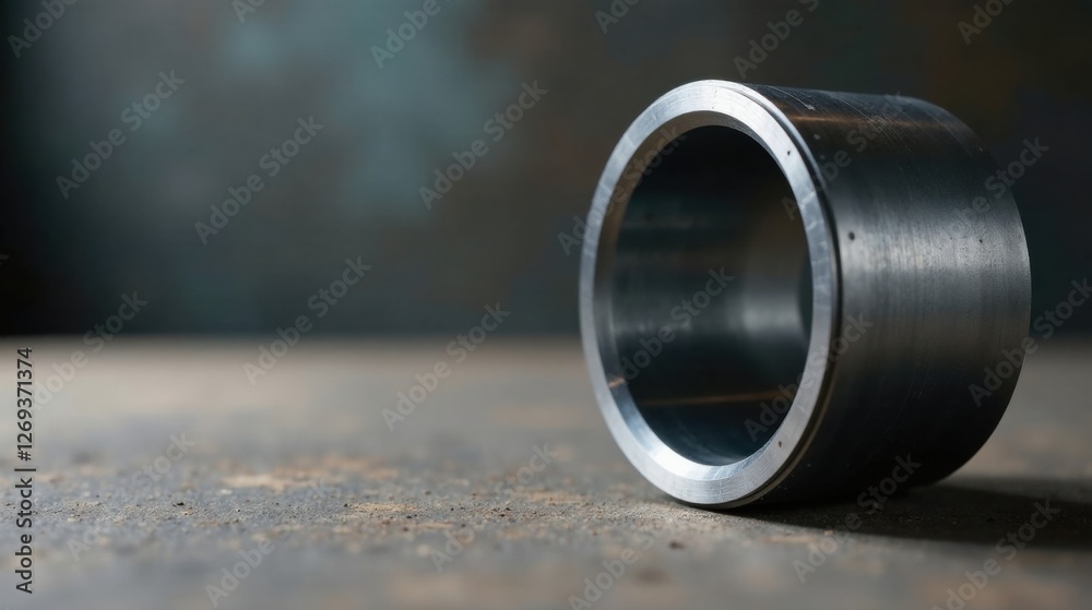Aufkleber Precision-machined metallic cylindrical component rests on a subtly textured surface
