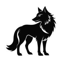Obraz premium Wolf icon logo black silhouette vector illustration