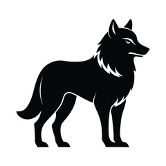Fototapeta premium Wolf icon logo black silhouette vector illustration