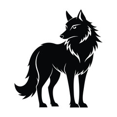 Fototapeta premium Wolf icon logo black silhouette vector illustration