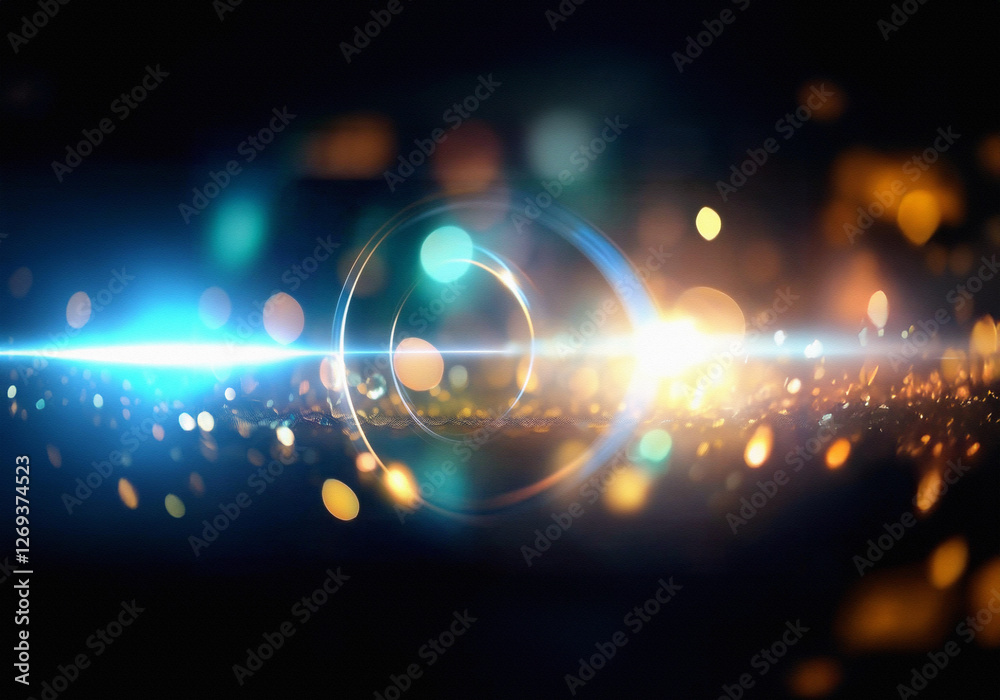 Poster Abstract background with blurry colorful lights and sparkling texture.