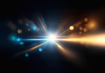 Obraz premium Abstract background with a glowing light source in the center and a blur of light in the background.