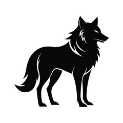 Wolf icon logo black silhouette vector illustration