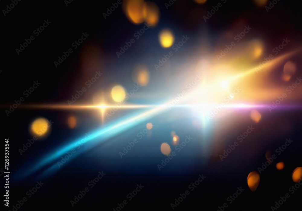 Fototapete a dark background with a horizontal line of light, and a vertical line of light that intersect. the 