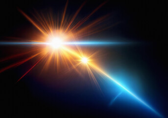 Obraz premium A bright light source radiating from the center of the image, casting rays of light outward, creating a sense of energy and explosion.