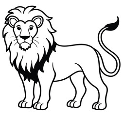 Simple majestic royal king ferocious angry wild lion full body, face, mascot logo, crown symbol, black and white symbol design elegant logo premium luxury brand identity icon silhouette vector image.