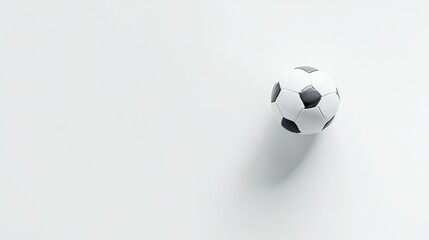 Fototapeta premium Soccer Ball Centered on Bright Surface with Ample Copy Space