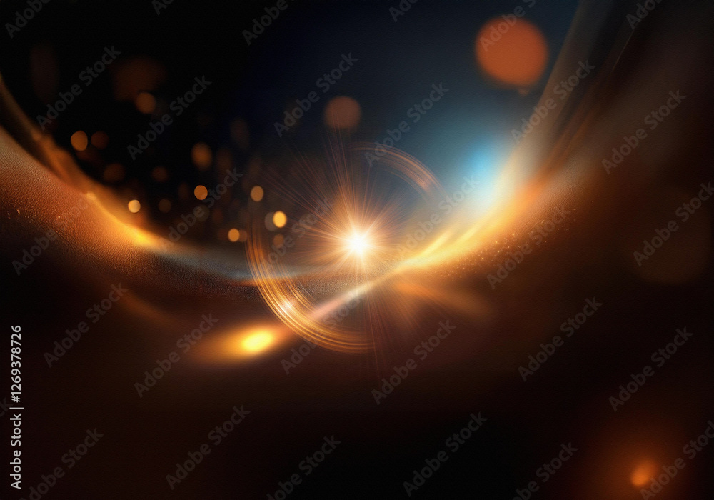 Aufkleber abstract background with a blurred wave-like structure in gold and orange hues. the image is slightl
